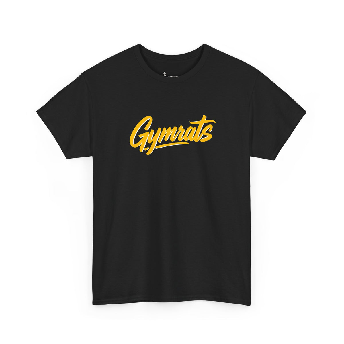 Blonde Fury cotton t-shirt front view black with Gymrats logo - anime gym apparel