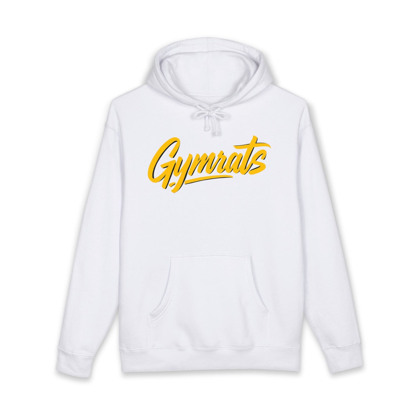 Blonde Fury hoodie front view white with Gymrats logo - anime gym apparel
