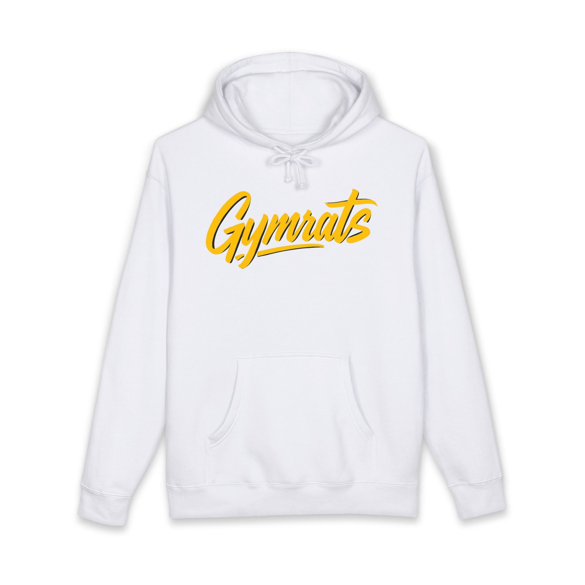 Blonde Fury hoodie front view white with Gymrats logo - anime gym apparel