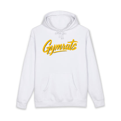 Blonde Fury hoodie front view white with Gymrats logo - anime gym apparel