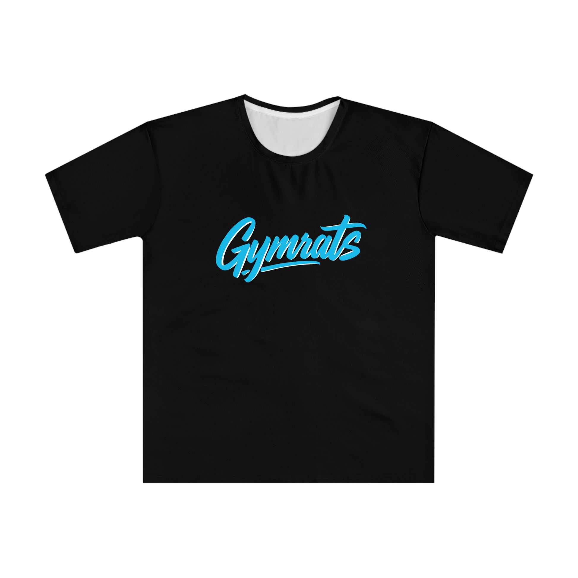 Blue Viper anime polyester performance tee front view - electric blue and cyan design by O'Connor