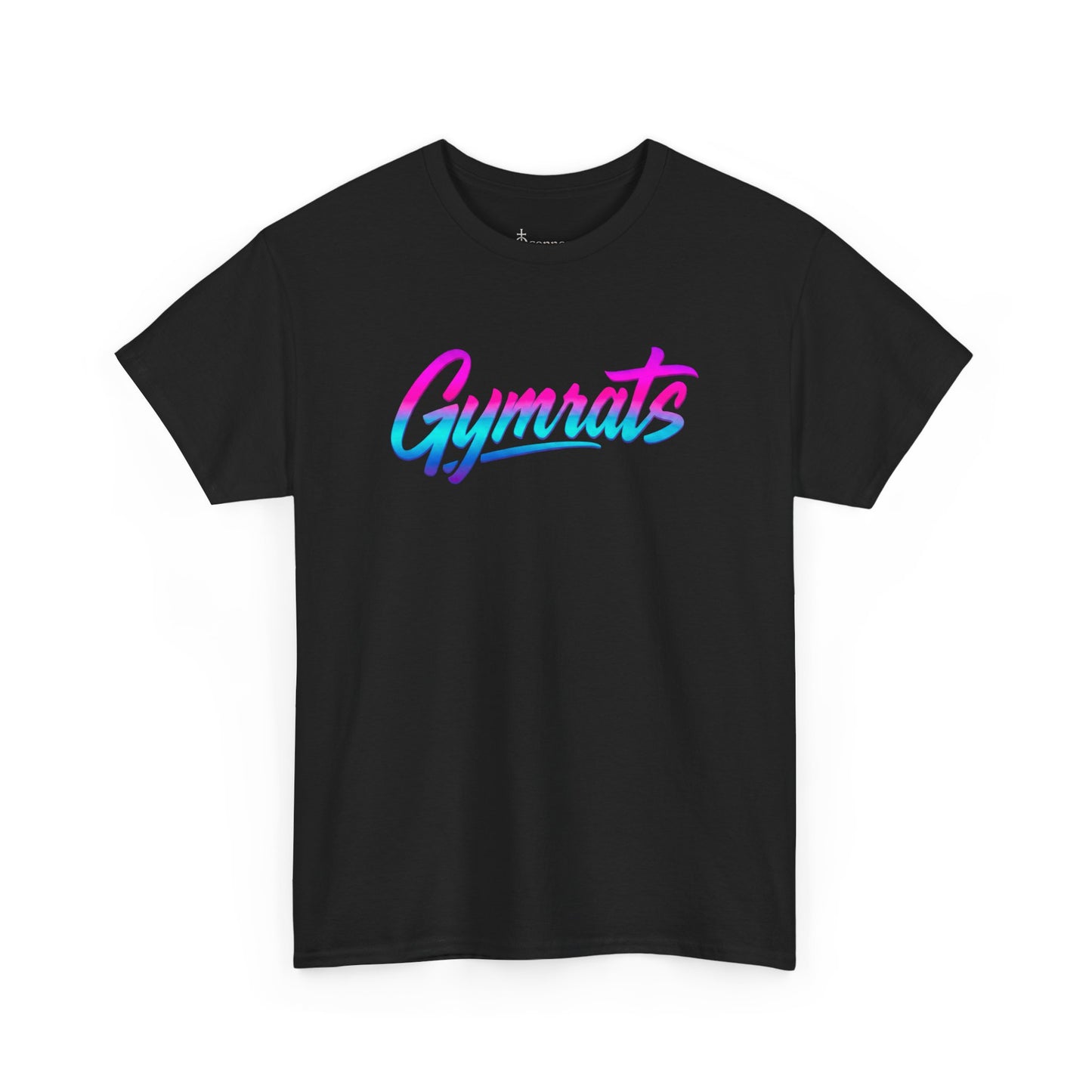 Neon Valkyrie cotton t-shirt front view black with Gymrats logo - anime gym apparel
