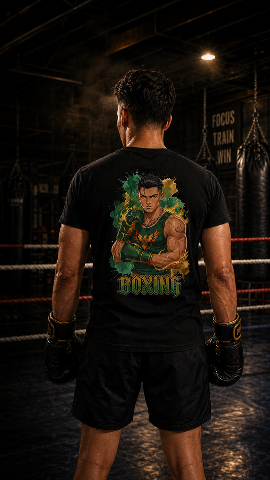 Men wearing Boxing anime cotton-tee - O'Connor Fighters collection