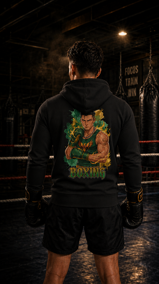 Men wearing Boxing anime hoodie - O'Connor Fighters collection