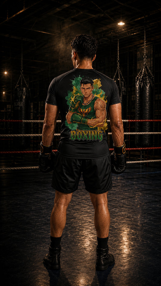 Men wearing Boxing anime performance-tee - O'Connor Fighters collection