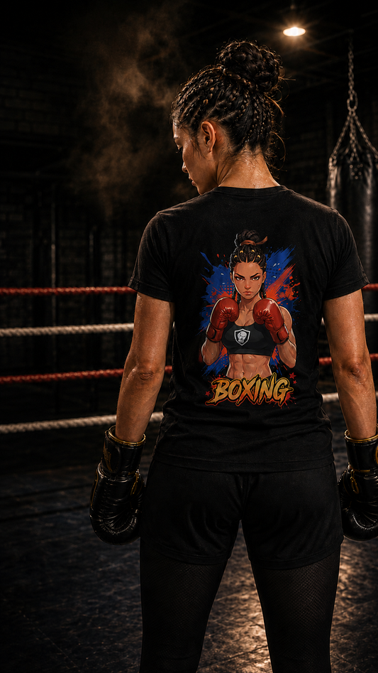 Women wearing Boxing anime cotton-tee - O'Connor Fighters collection