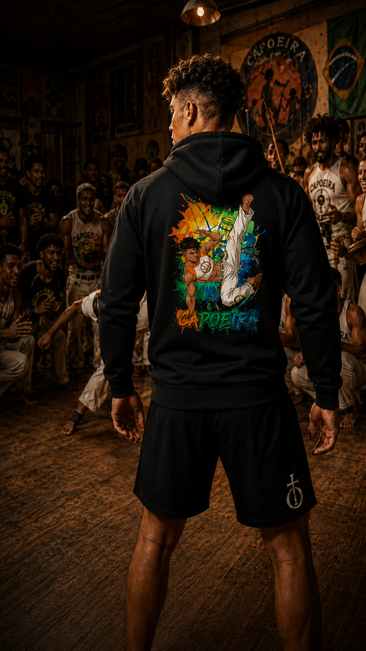 Men wearing Capoeira anime hoodie - O'Connor Fighters collection