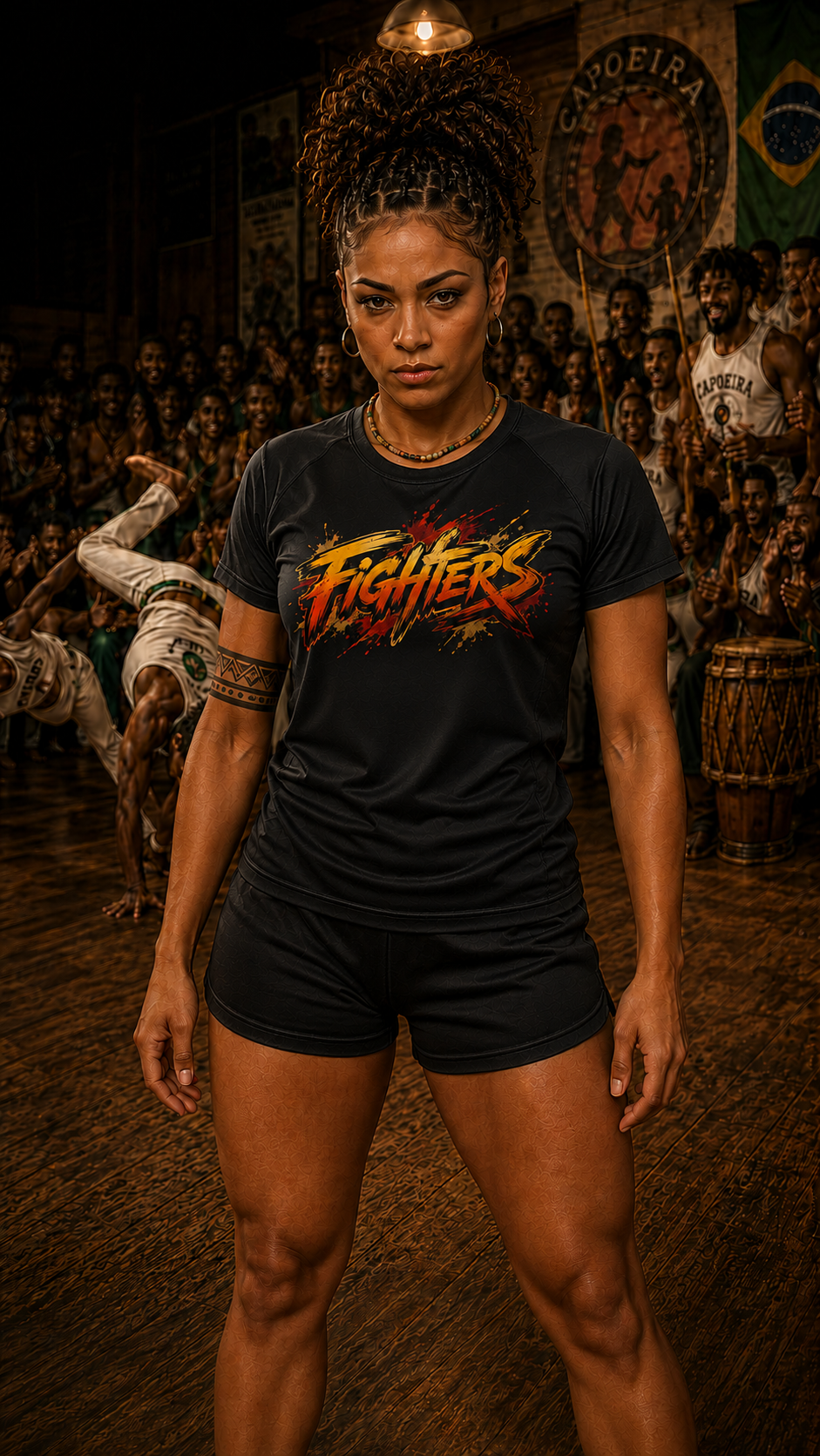 Women wearing Capoeira anime performance-tee - O'Connor Fighters collection