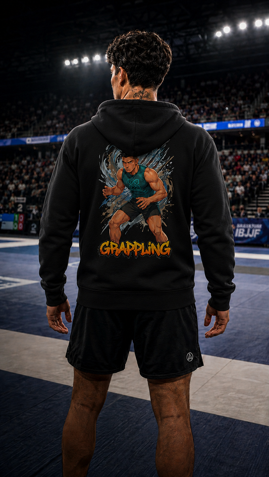 Men wearing Grappling anime hoodie - O'Connor Fighters collection