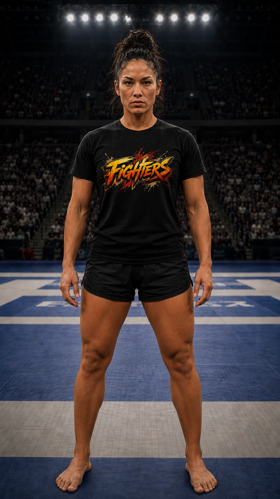 Women wearing Grappling anime cotton-tee - O'Connor Fighters collection