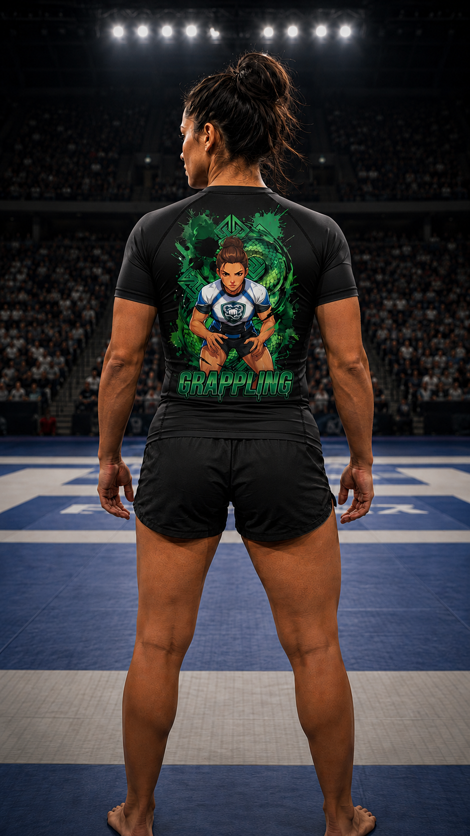 Women wearing Grappling anime performance-tee - O'Connor Fighters collection