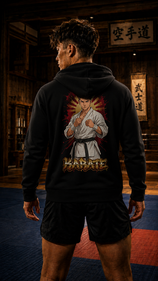 Men wearing Karate anime hoodie - O'Connor Fighters collection