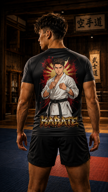 Men wearing Karate anime performance-tee - O'Connor Fighters collection