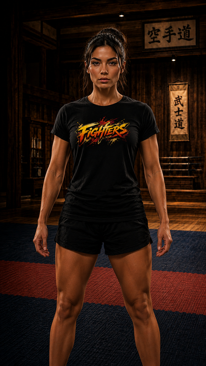 Women wearing Karate anime cotton-tee - O'Connor Fighters collection