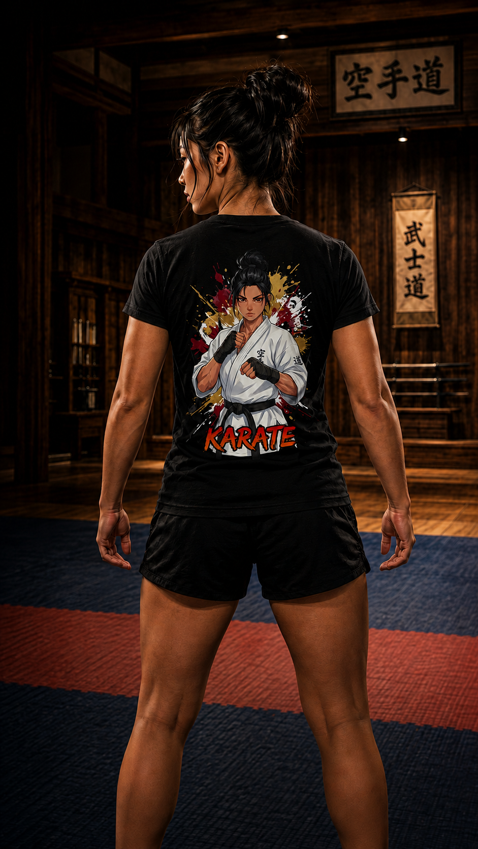 Women wearing Karate anime cotton-tee - O'Connor Fighters collection