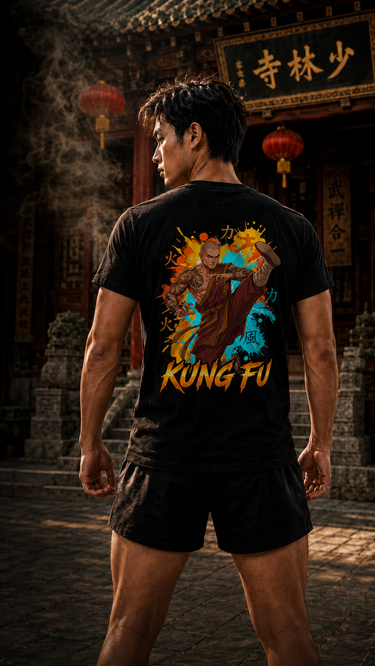 Men wearing Kung Fu anime cotton-tee - O'Connor Fighters collection