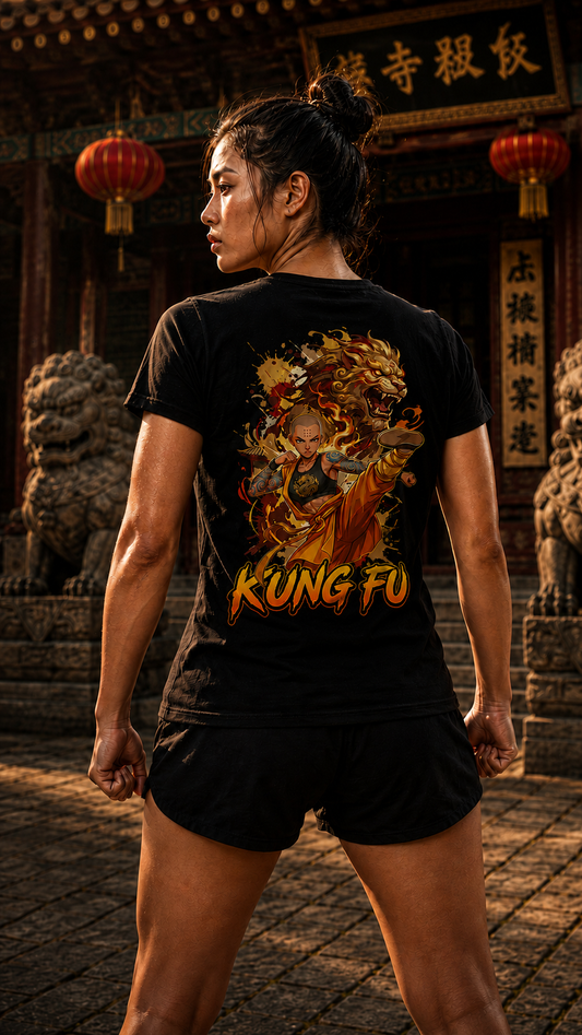 Women wearing Kung Fu anime cotton-tee - O'Connor Fighters collection