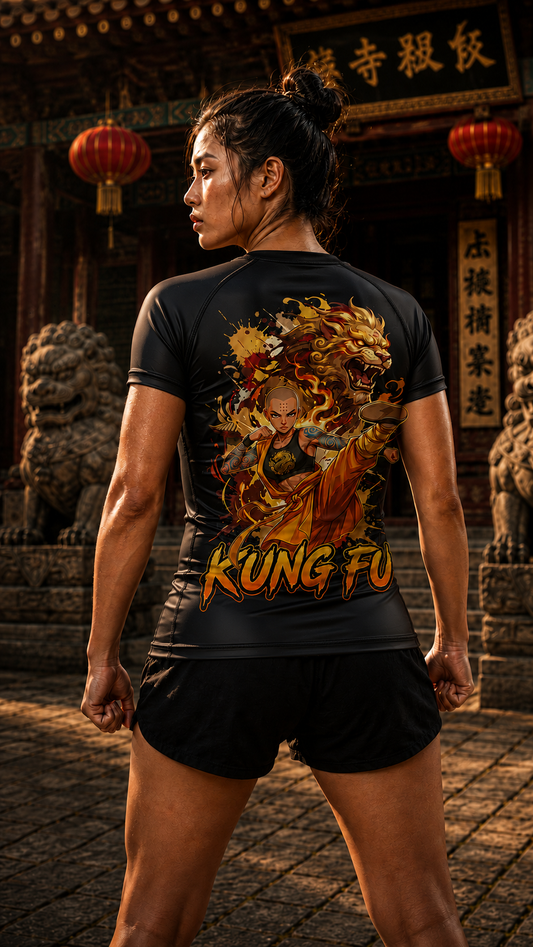 Women wearing Kung Fu anime performance-tee - O'Connor Fighters collection