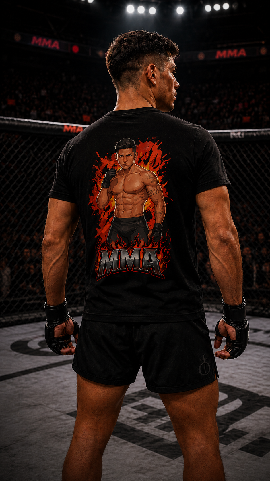 Men wearing MMA anime cotton-tee - O'Connor Fighters collection