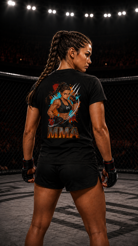 Women wearing MMA anime cotton-tee - O'Connor Fighters collection