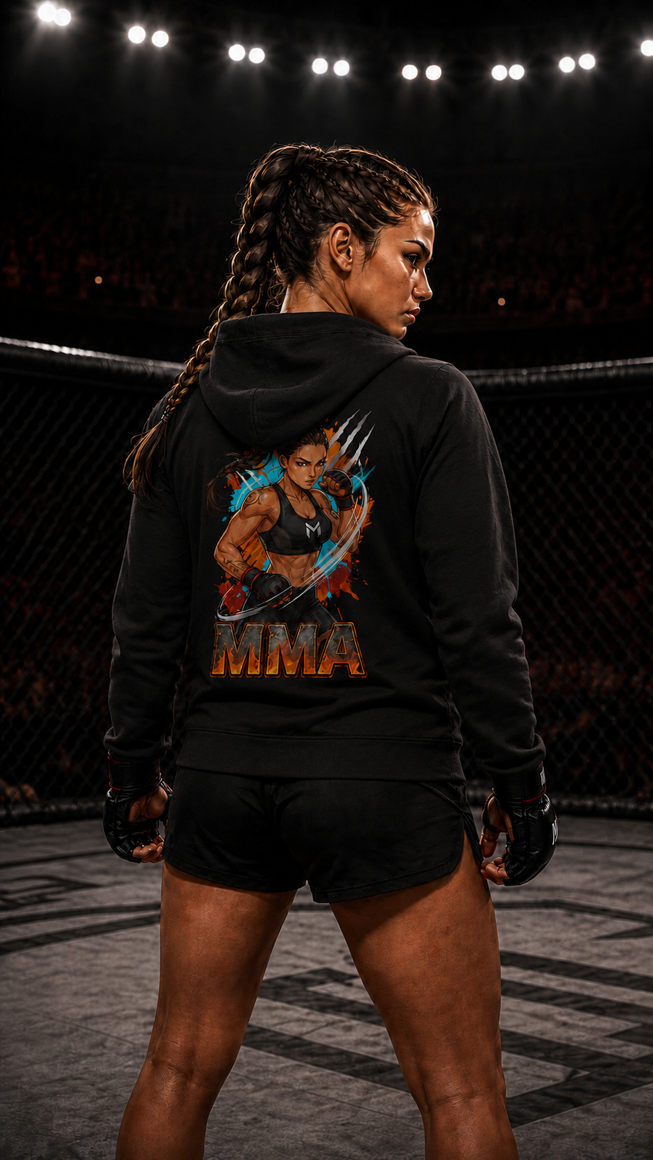 Women wearing MMA anime hoodie - O'Connor Fighters collection