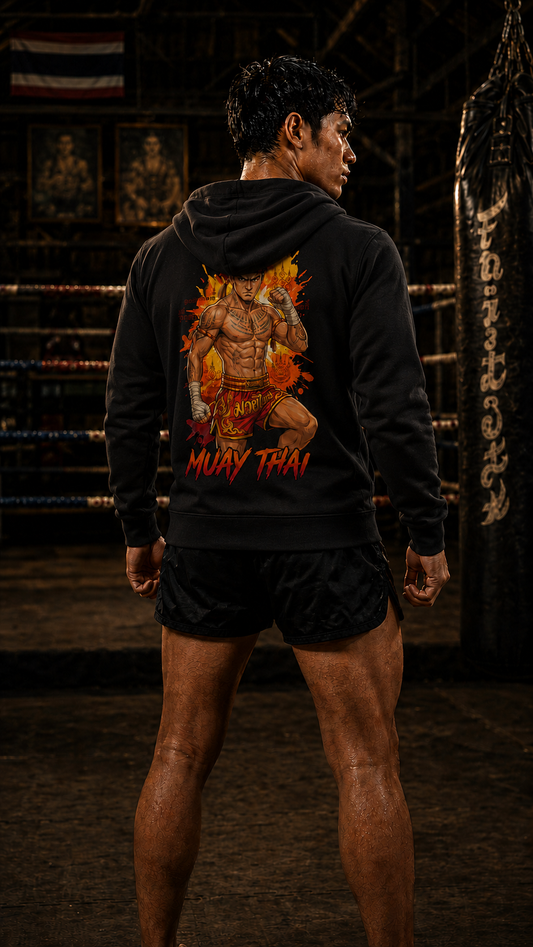 Men wearing Muay Thai anime hoodie - O'Connor Fighters collection