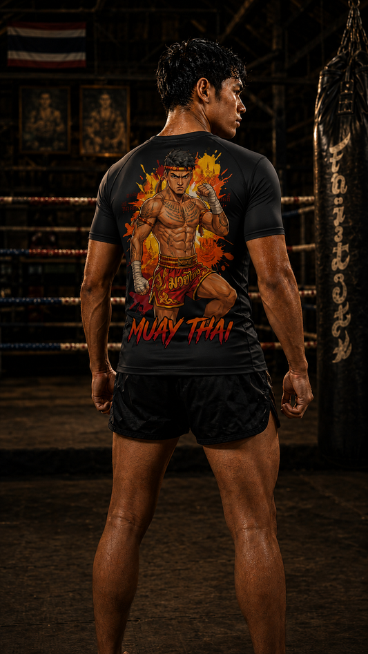 Men wearing Muay Thai anime performance-tee - O'Connor Fighters collection