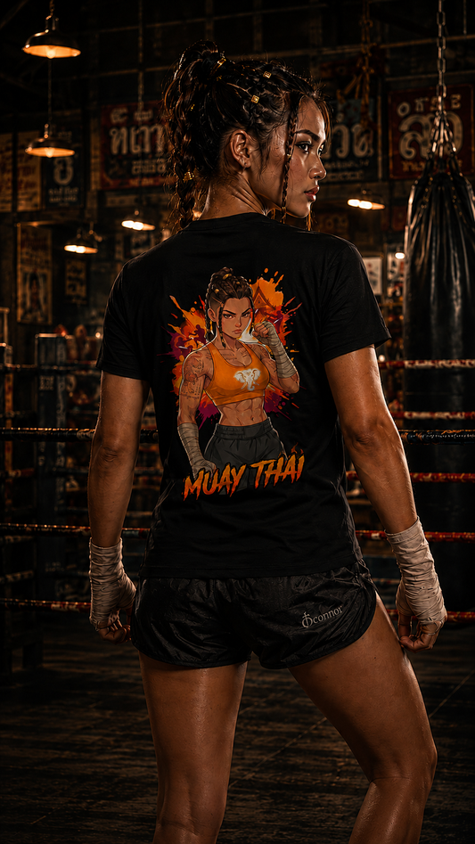 Women wearing Muay Thai anime cotton-tee - O'Connor Fighters collection