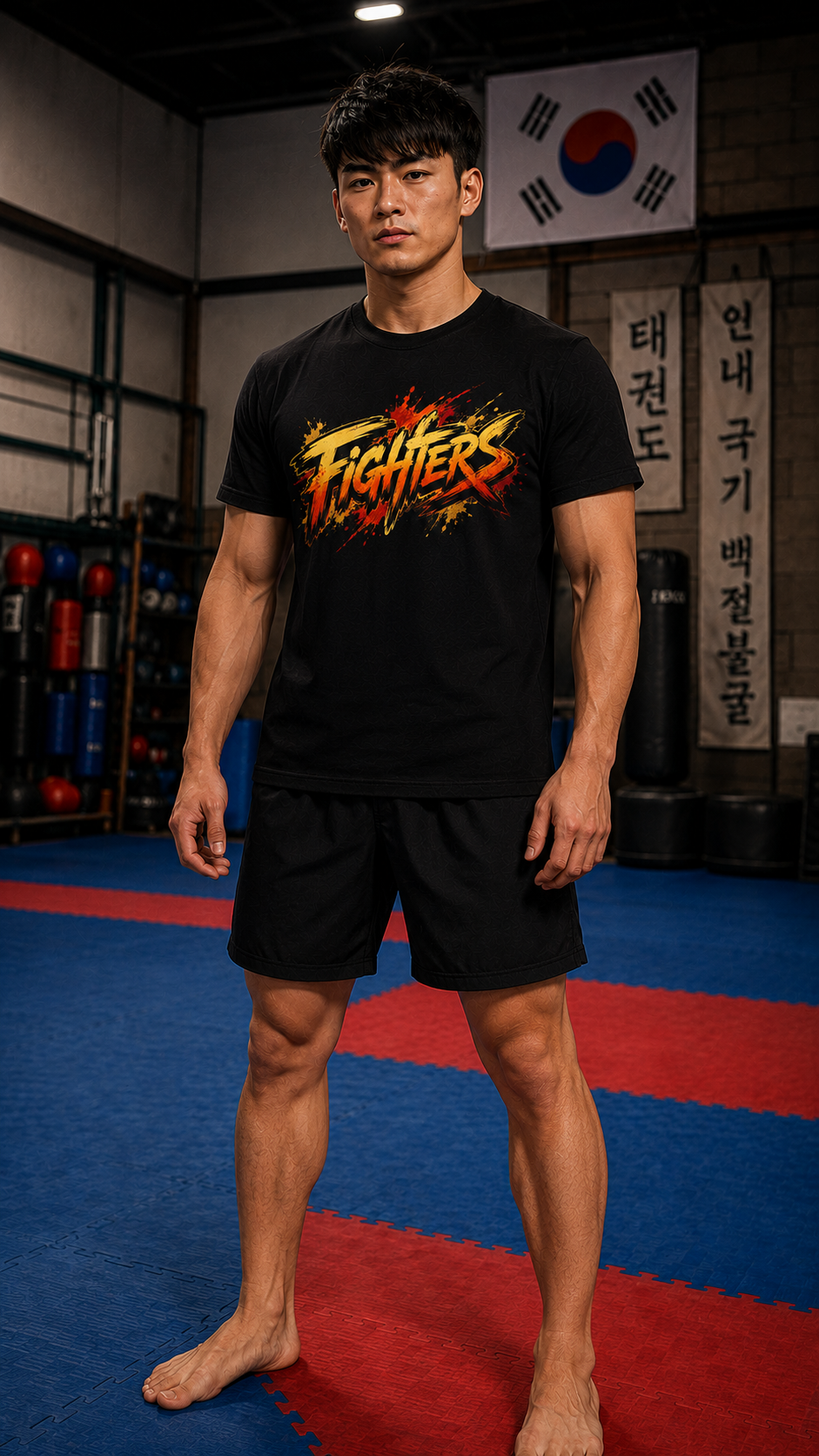 Men wearing Taekwondo anime cotton-tee - O'Connor Fighters collection