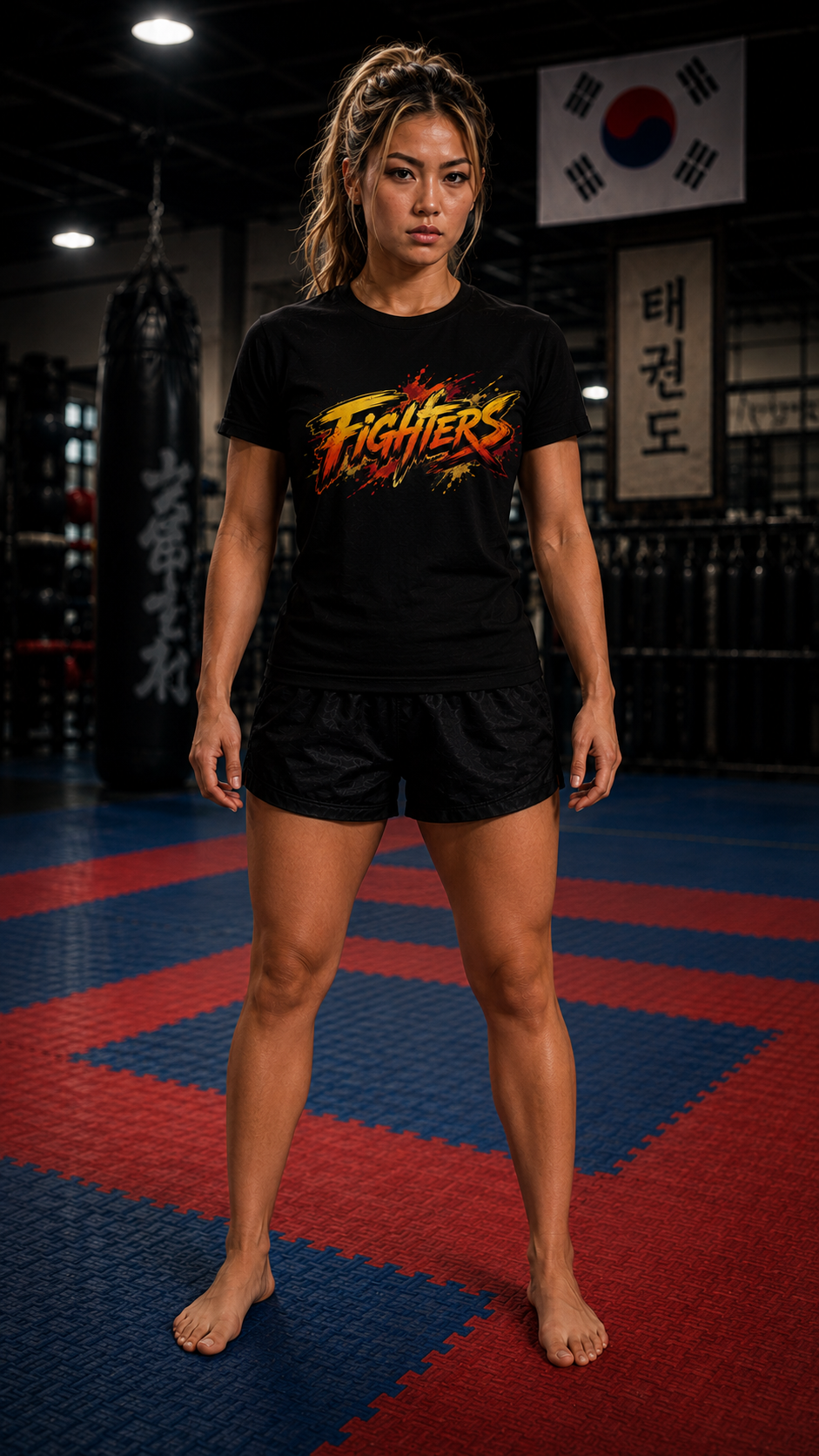 Women wearing Taekwondo anime cotton-tee - O'Connor Fighters collection