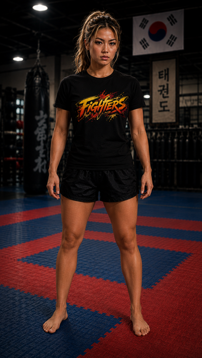 Women wearing Taekwondo anime cotton-tee - O'Connor Fighters collection