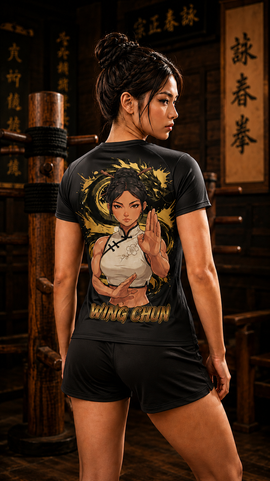 Women wearing Wing Chun anime performance-tee - O'Connor Fighters collection