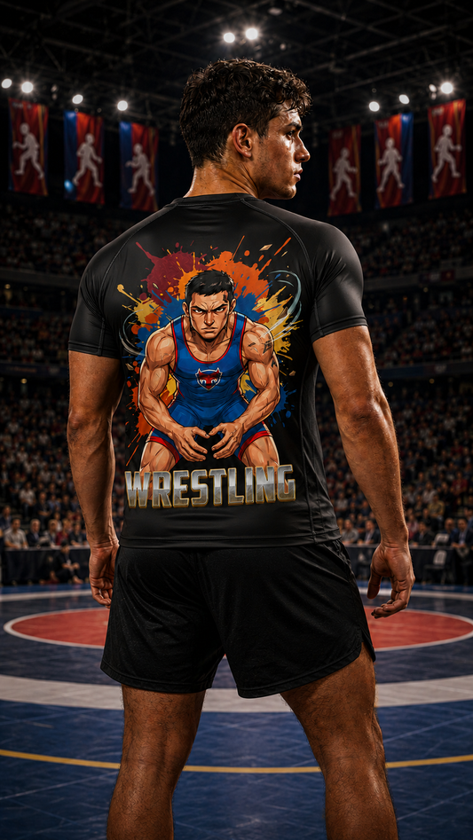 Men wearing Wrestling anime performance-tee - O'Connor Fighters collection