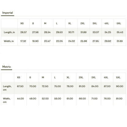 Blue Viper polyester performance tee size chart - XS to 5XL unisex fit guide