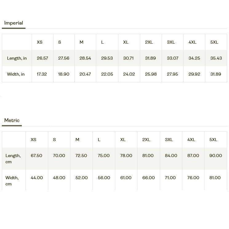 Neon Valkyrie polyester performance tee size chart - XS to 5XL unisex fit guide