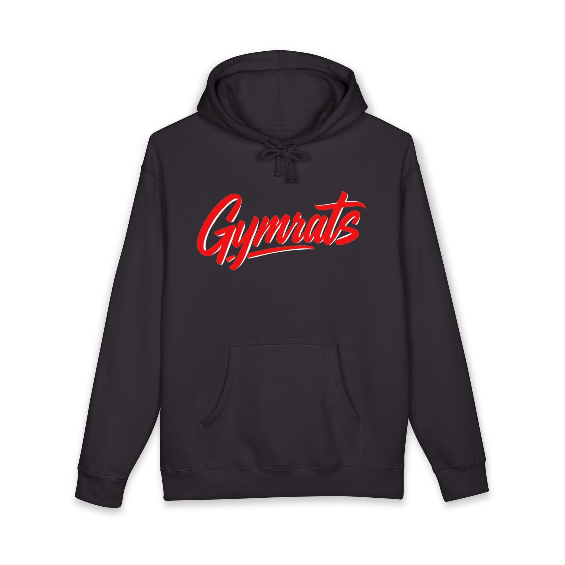 Red Venom hoodie front view black with Gymrats logo - anime gym apparel