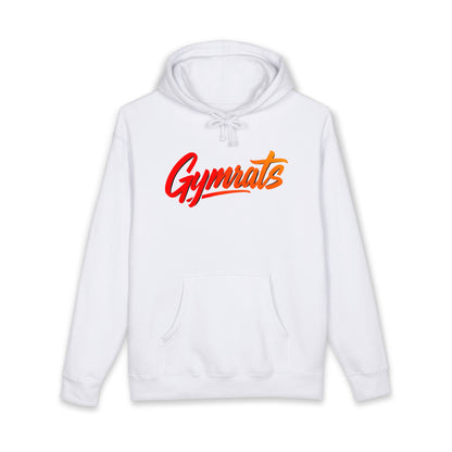 Wild Ember hoodie front view white with Gymrats logo - anime gym apparel
